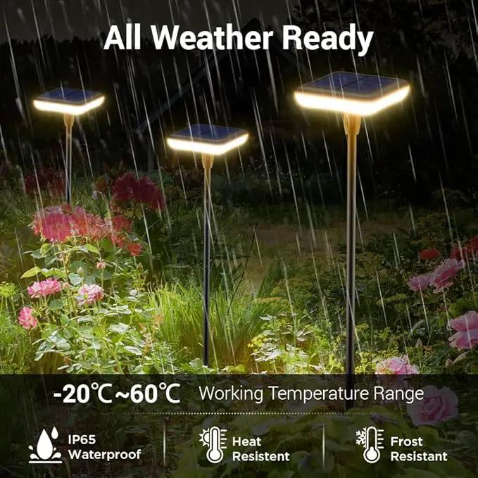 Solar Lights Outdoor Garden 4 Pack Solar Pathway Light 31" Tall Sway by Wind Solar Swaying Lights 34LM Bright Up to 12H IP65 Waterproof Auto On/Off for Outside Yard Path Patio Lawn Flower by GreenHaven Gardens