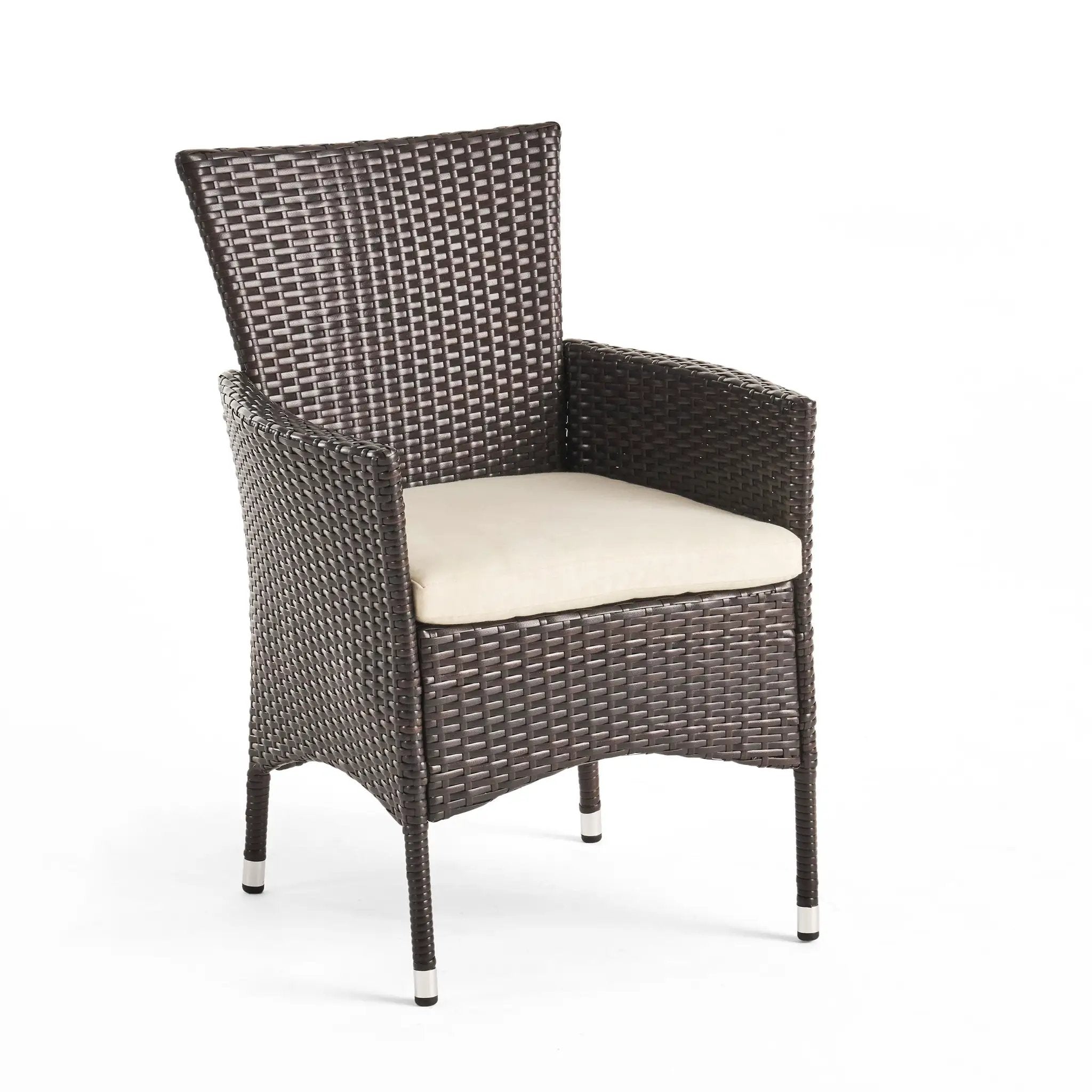 Clementine Outdoor Multibrown PE Wicker Dining Chairs (Set of 2) by HouseOfZazla