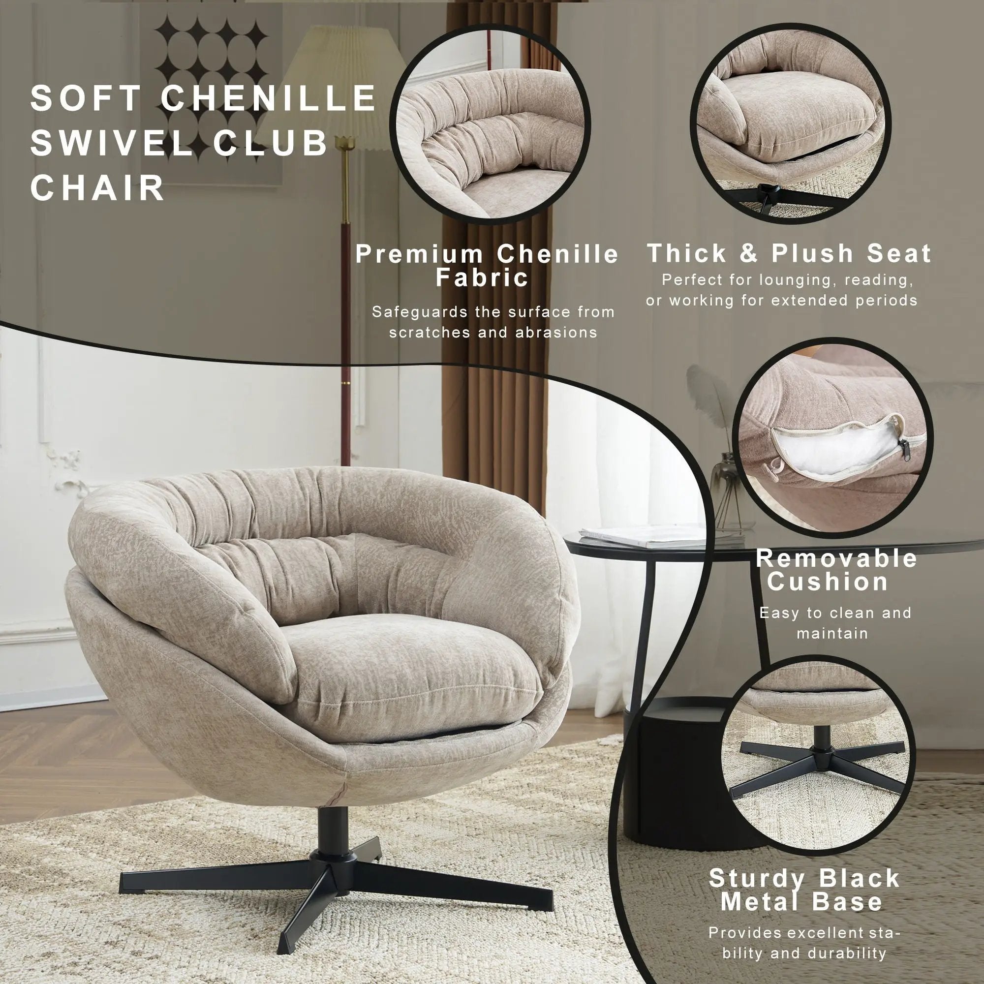 Modern Office Chair With 360 Degree Swivel by HouseOfZazla