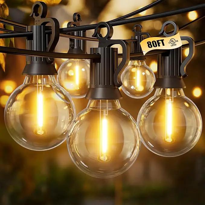 Brightown Outdoor String Lights - Connectable Commercial LED Patio String Lights with G40 Globe Plastic Bulbs, All Weatherproof Hanging Lights for Outside Backyard Porch (80 FT - 40 LED Bulbs) by GreenHaven Gardens