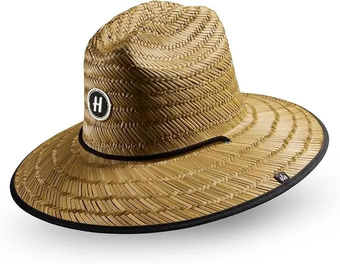 Straw Hat for Men & Women | Lifeguard Hat, Beach Hat & Sun Hat | UPF 50+ Wide Brim for Sun Protection | One Size | Hemlock by GreenHaven Gardens