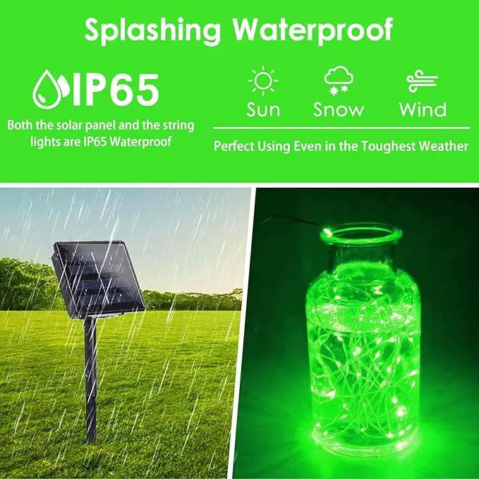 Solar String Lights Outdoor, 2-Pack 80FT 200 LED Solar Christmas Twinkle Lights Outside Waterproof Copper Wire 8 Modes Solar Fairy Lights for Garden Tree Christmas Party Birthday Decoration (Green) by GreenHaven Gardens