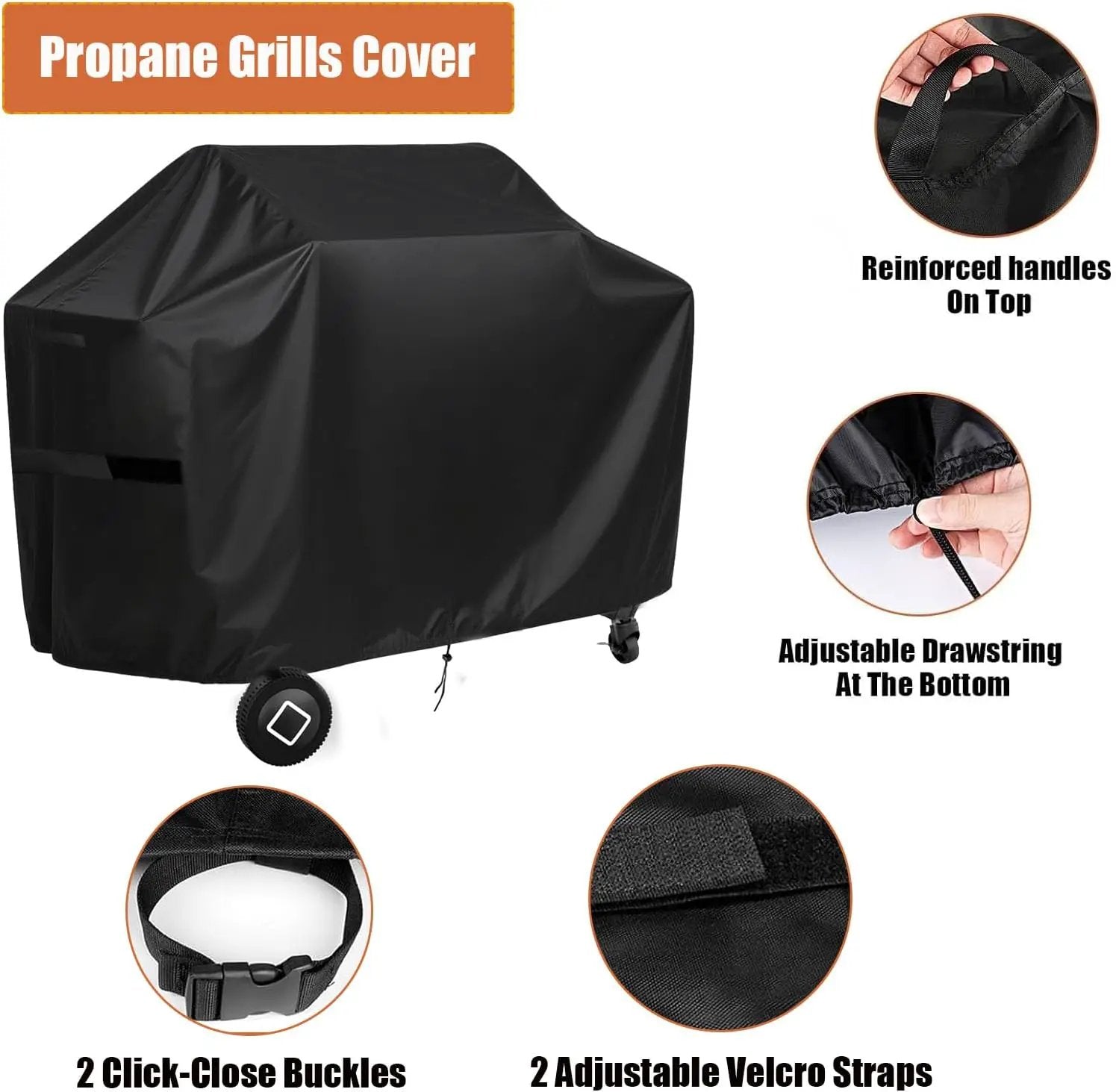 Grill Griddle Cover for Brand-Man Griddle Grill Combo 6-Burner, Portable Gas BBQ Covers, Waterproof Outdoor Propane Grills Cover-22.4" D x 64" W x 42" H by GreenHaven Gardens