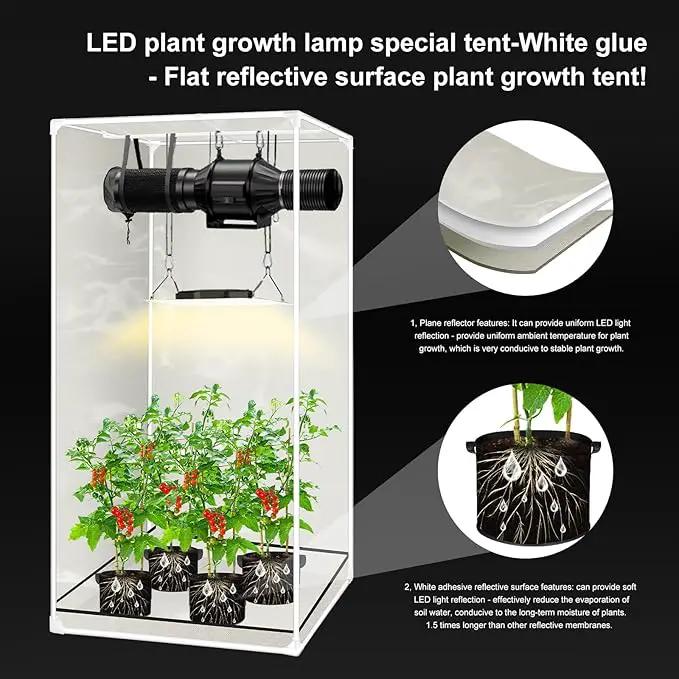 ATOUR 1.5‘x1.5' LED Grow Light Specil Tent, 18"x18"x32"High Reflective PE Film Grow Tent, 1680D High Strength Canvas Plant Tent with Observation Window & Floor Tray for Hydroponics Indoor Plant by GreenHaven Gardens