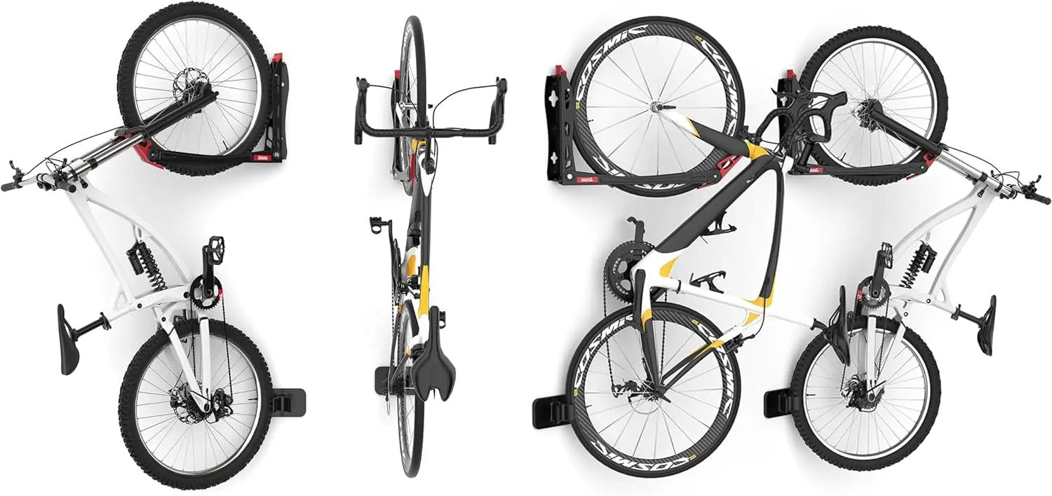 TORACK BIKEPAL No Lifting Swivel Bike Racks, Space Saving Wall Mounted Bike Holder for Garage, Bike Wall Hangers for Vertical Bike Storage (4 Pack) by GreenHaven Gardens
