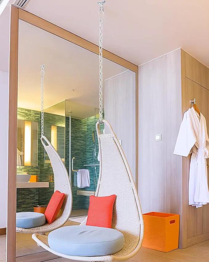 JACNITAD Hammock Chair Hanging Hardware Kit with Chain and Spring, Heavy Duty Porch Swing Hanger, 360 Swivel Ceiling Hooks for Punching Bag,Gym (Silvery) by GreenHaven Gardens