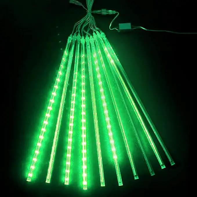 High Brightness 10 Tube 12 Inch 360 LED Meteor Shower Rain Lights Cascading Falling Rain Outdoor Light for Christmas Halloween Tree Raindrop Decoration by GreenHaven Gardens