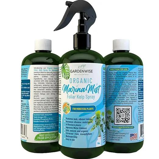 Organic Marina Mist Foliar Spray for Monstera, Philodendron, Elephant’s Ear and Other Tropical Houseplant | Liquid Fertilizer | Micro Nutrients for Vital Health | Liquid Plant Food (8 OZ) by GreenHaven Gardens