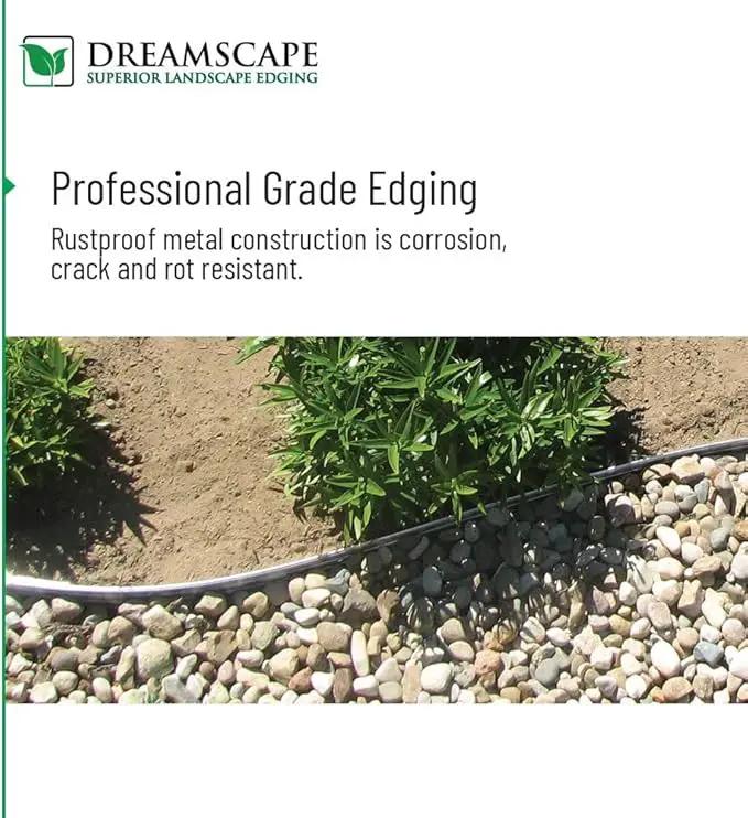 Dreamscape E-Z Edge Aluminum Landscape Edging - 8 Strips, 6ft Each (48ft Total), Black - Professional Quality Landscaping Border, Metal Divider for Lawn, Garden, Flowerbed… by GreenHaven Gardens