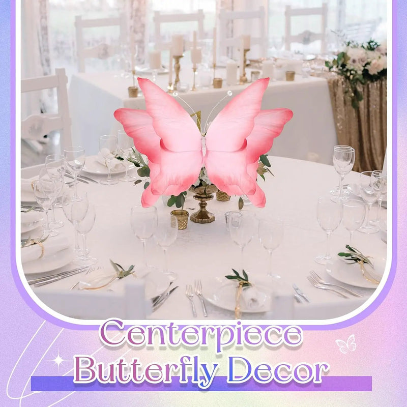 Havawish 4 Pcs Gaint Butterfly for Party Decorations 19.7"/ 11.81" 3D Crepe Paper Hanging Large Butterfly for Women, Flower Paper Party Decorations for Spring Wedding Birthday Garden Nursery Decor by GreenHaven Gardens