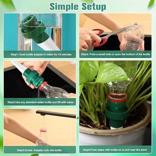 Patelai Terracotta Plant Watering Spikes Self to Use with Cola Bottles Houseplant Watering Stakes Automatic Irrigation System(15 Pack,White) by GreenHaven Gardens