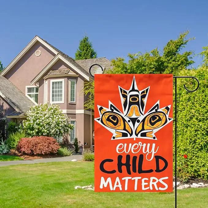 Canada Orange Indigenous 12x18 Inch Garden Flag Banner by GreenHaven Gardens