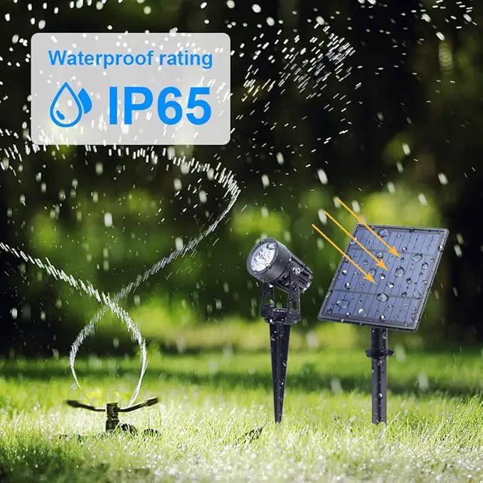 APONUO Metal Solar Spot Lights Outdoor with 9.8ft Cable Solar Powered Landscape Lighting Low Voltage IP65 Waterproof Auto On/Off for Outside Garden Yard Landscape Pathway Garage-Warm White(4-in-1) by GreenHaven Gardens