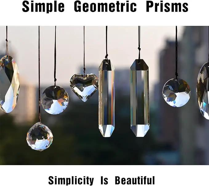 2PCS 5" Large Crystal Sun Catcher Prisms, STINO Hanging Suncatchers with Glass Prism, Rainbow Maker for Windows, Balcony, Kitchen, Garden Decoration (1, Rectangle Clear 2Pcs) by GreenHaven Gardens