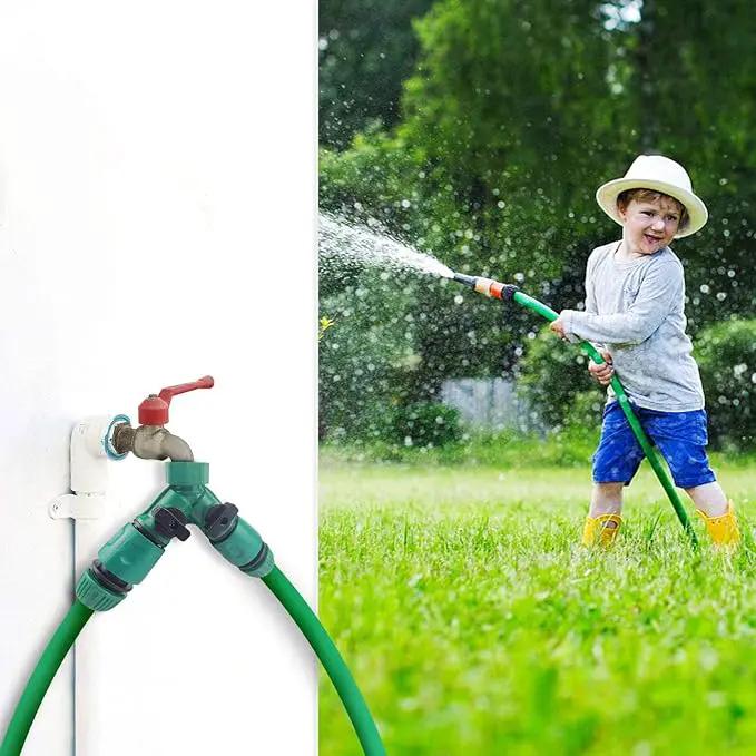 Garden Hose Splitter, 2pcs 3/4" 2 Way Plastic Water Hose Splitter, Garden Hose Connector with Faucet Watering Shut Off for Landscaping, Gardening, Flower Planting, Irrigation by GreenHaven Gardens