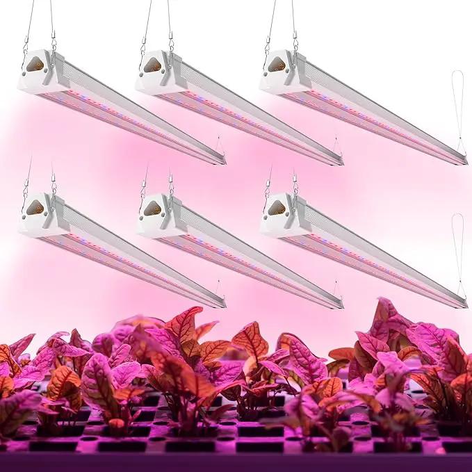 FREELICHT 6 Pack 4FT LED Grow Light, 40W (250W Equivalent), Red Blue (660nm+460nm) Full Spectrum Grow Light for Indoor Plants, Linkable Plug in Plant Growing Lamps for Hydroponic Seeding Veg Flower by GreenHaven Gardens