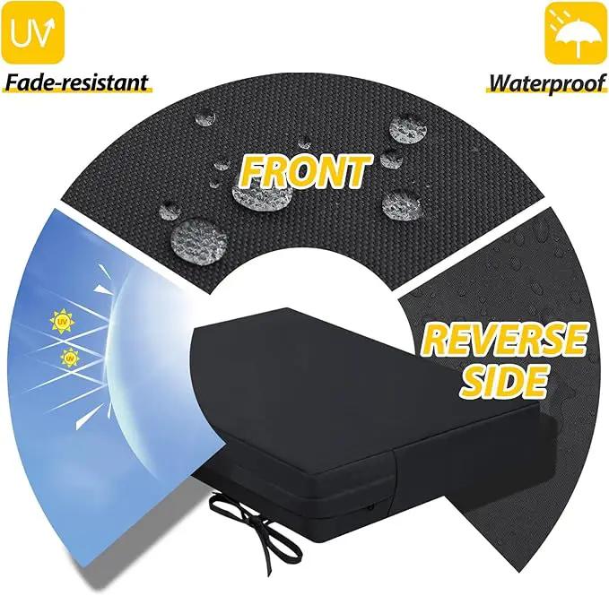 AAAAAcessories Outdoor Seat Cushions for Chairs, Waterproof, Fade-Resistant Patio Furniture Replacement Cushions, 18.5" x 16" x 3", Set of 4, Black by GreenHaven Gardens