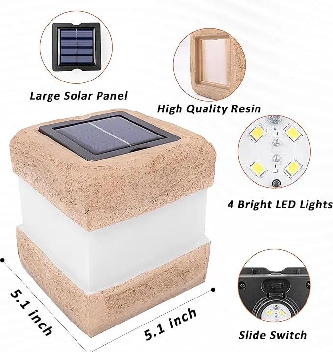 2 Pack Solar Rock Lights Outdoor - Solar Garden Decor Landscape Pathway Lights Waterproof with Warm LED Lights for Table Patio Yard Garden Walkway Decor(Brown) by GreenHaven Gardens