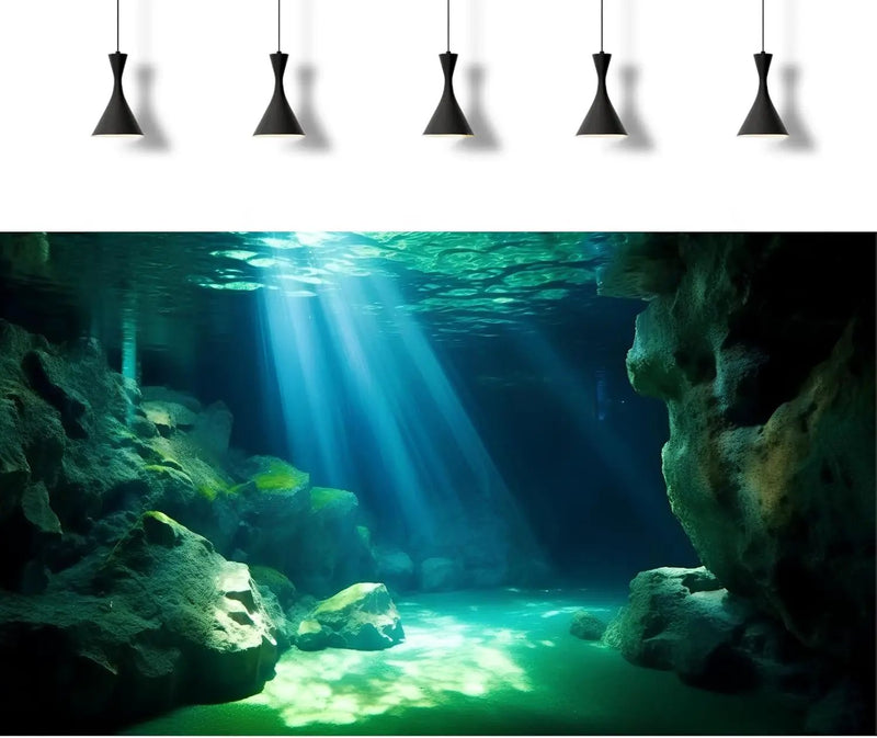 Underwater Fish Tank Background Under The Sea Cave Style Aquarium Background Ocean Floor Cave Sunlight Fish Tank Backdrop Tropical Fish Aquarium Terrarium Backgrounds Decorations 72x24in by GreenHaven Gardens