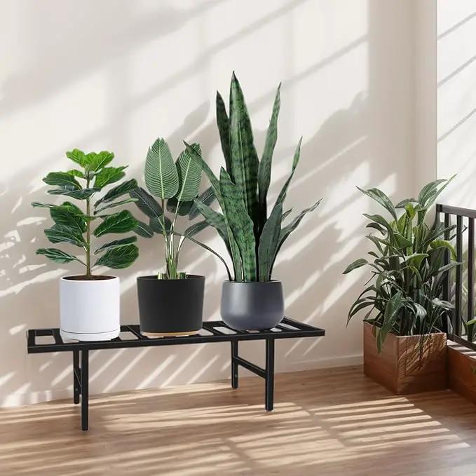 Plant Stand Indoor Outdoor, Heavy Duty Iron Pedestal Stands Metal Plant Stand for Indoor Outdoor, 1-Tier Sturdy Flower Stand Display Plant Shelf by GreenHaven Gardens