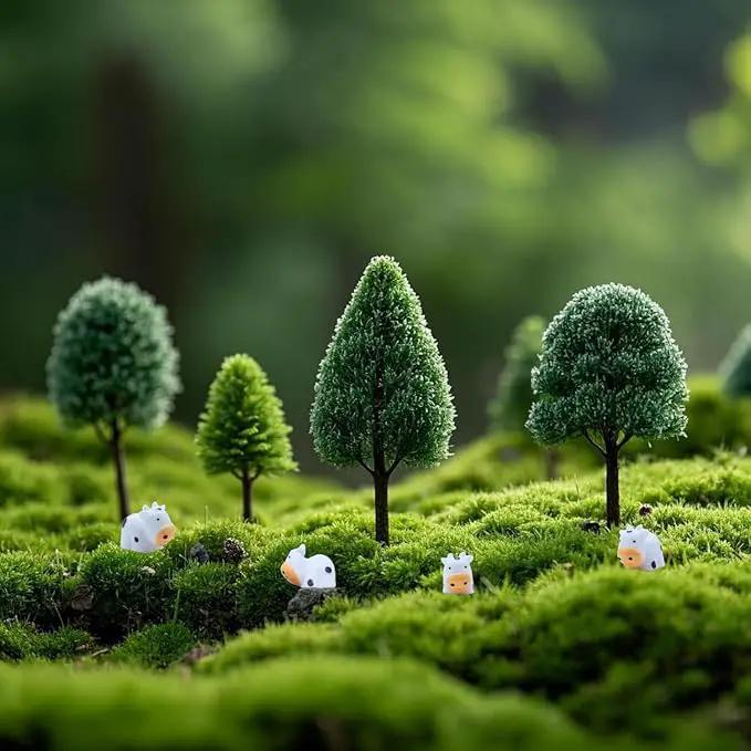 DoubleWood Mini Cow Figurines Set, 120 Pieces, Resin Mini Animals Decorations for Fairy Gardens and Miniature Landscapes (120, White) by GreenHaven Gardens