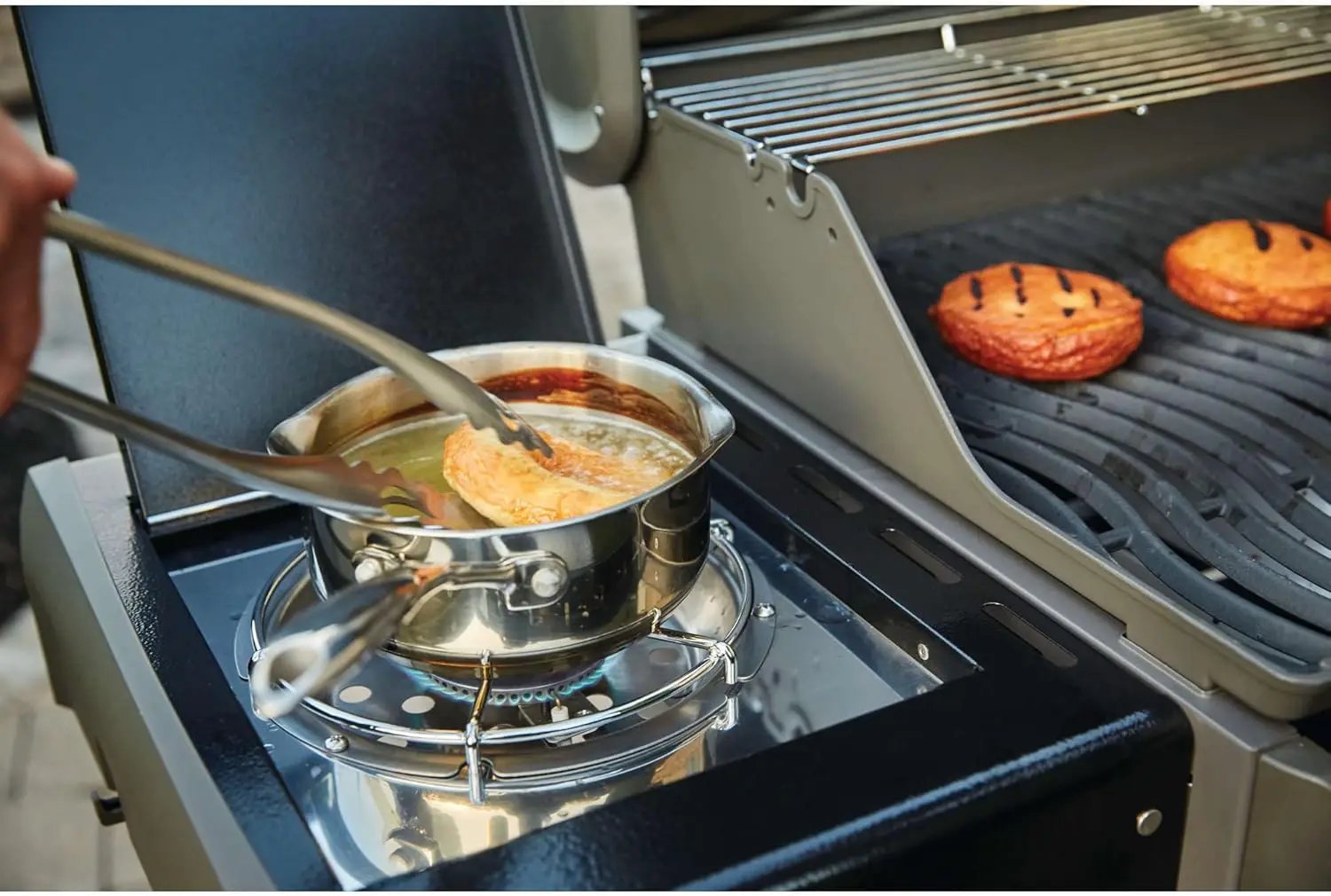 Napoleon Rogue 425 Natural Gas Grill with Range Side Burner, Black, 3 Stainless Steel Main Burners, Durable Heat Control by GreenHaven Gardens