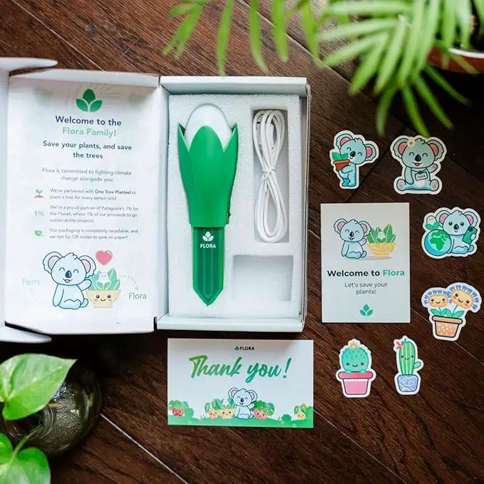 Flora Pod AI-Powered Smart Plant Monitor | for Indoor or Outdoor Plants | Personalized Alerts for Moisture, Temperature, Humidity, and Light