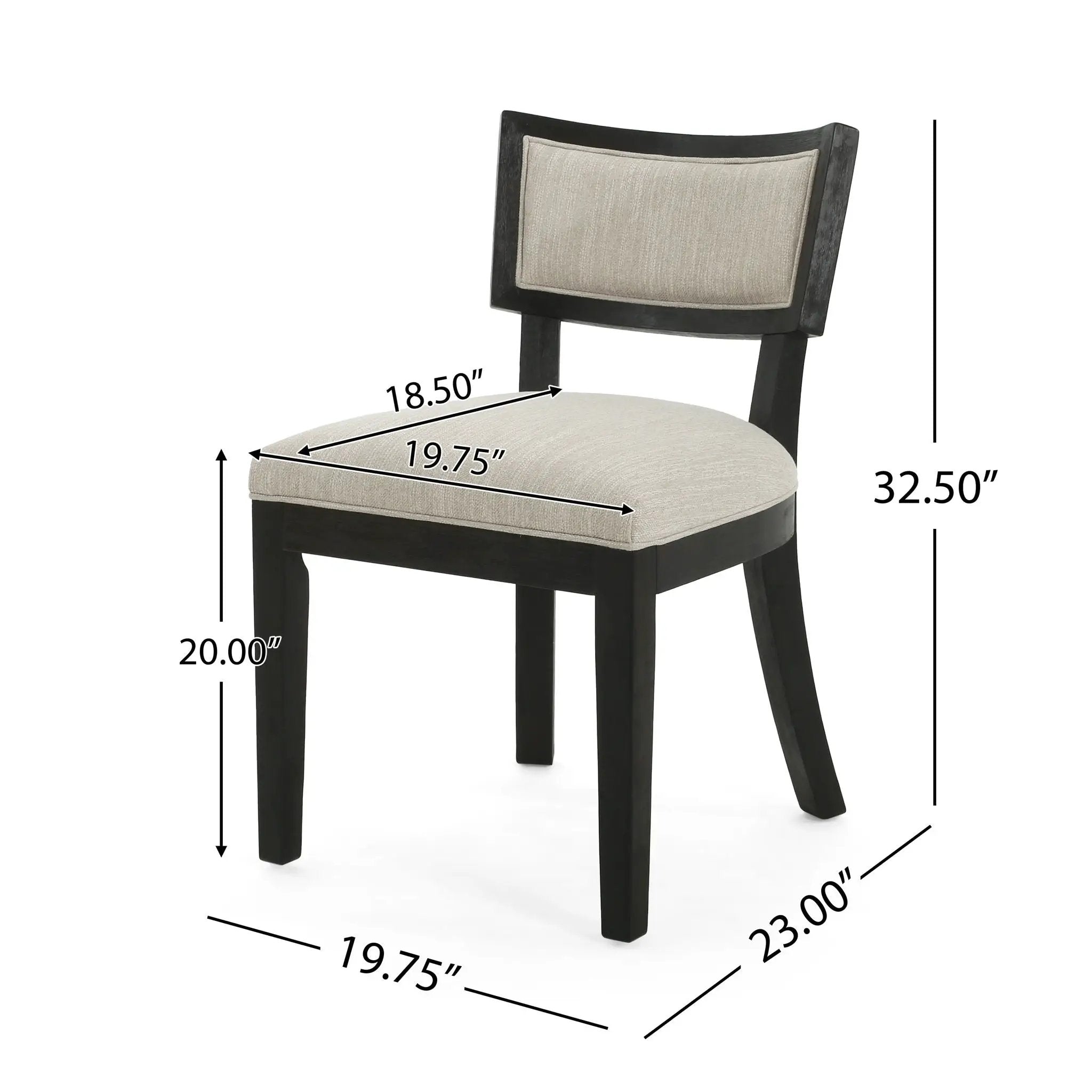 Farmhouse Style Fabric Upholstered Side Dining Chair Set by HouseOfZazla