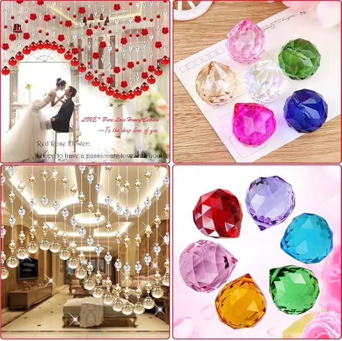 MerryNine 30mm/1.18" 15 Pack Crystal Ball Prism Sun Shine Catcher Rainbow Pendants Maker, Hanging Crystals Prisms for Windows, for Feng Shui (Multicolor) by GreenHaven Gardens