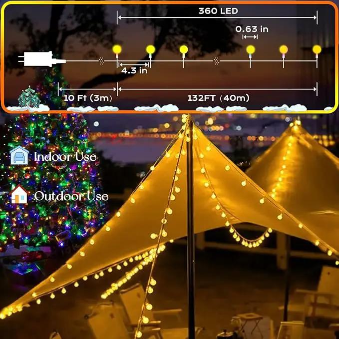 360 LED String Lights 82ft, 8 Lighting Modes Plug in Fairy String Lights for Bedroom Classroom Patio Garden Wedding Party Christmas Outdoor Indoor Decorations Warm White by GreenHaven Gardens