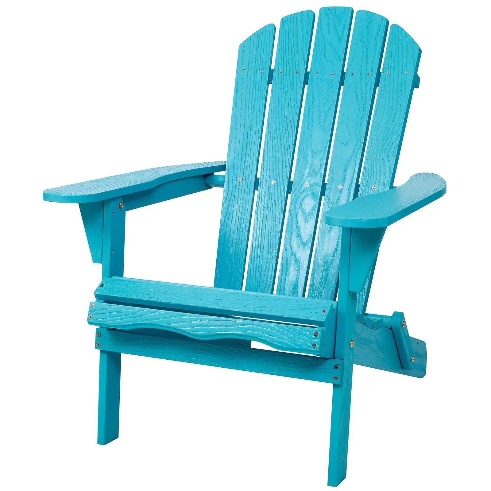 Outdoor Folding Adirondack Chair Patio With Natural Grain Texture - Turquoise Blue by HouseOfZazla