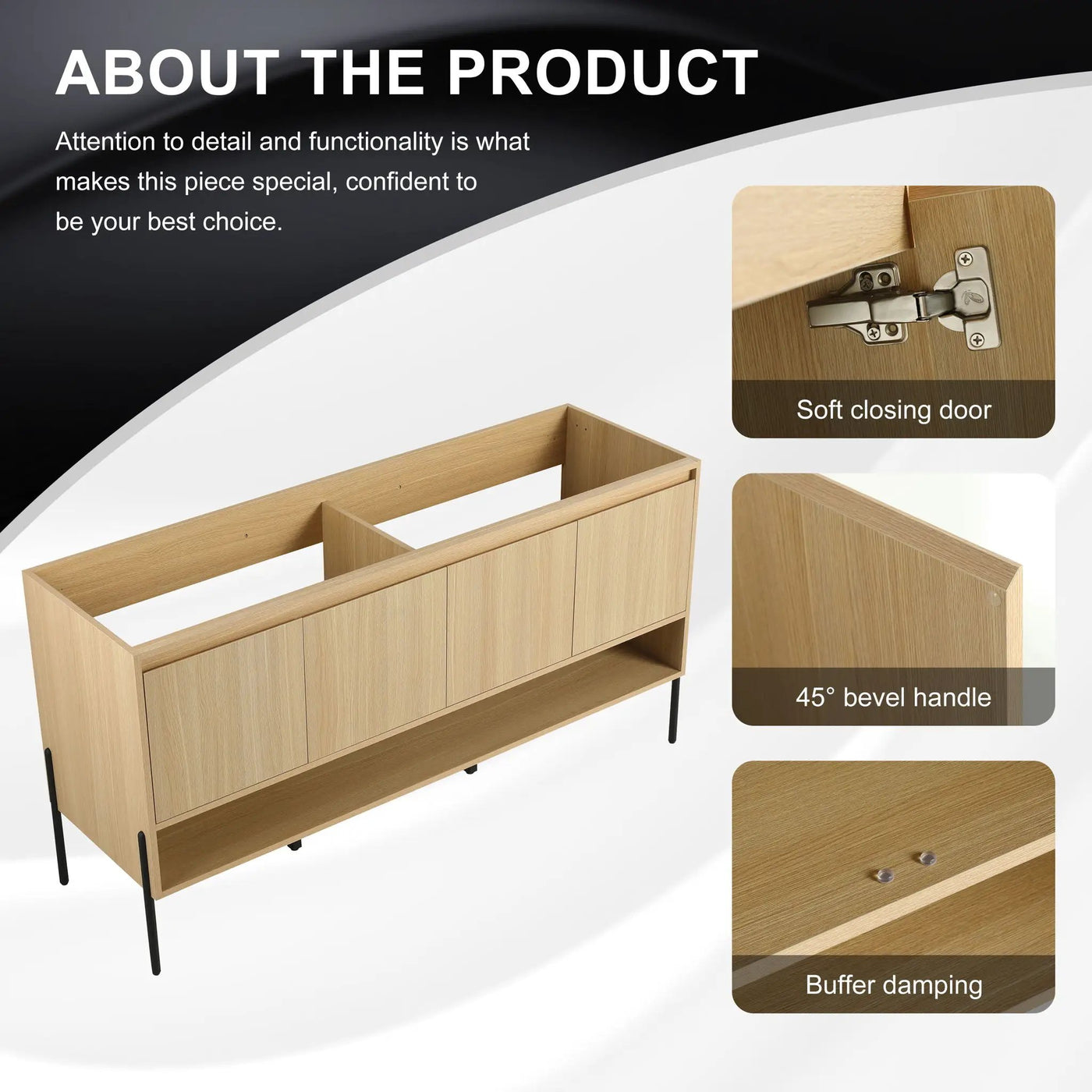 Freestanding Bathroom Vanity & Soft Close Cabinet Doors by HouseOfZazla