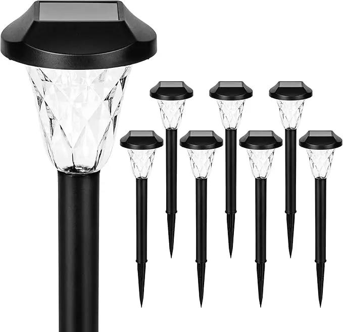GIGALUMI Solar Outdoor Lights,Solar Lights Outdoor Waterproof 8 Pack,Cool White Pathway for Outside, Powered Garden Decoration for Pathway,Patio,Lawn,Yard by GreenHaven Gardens