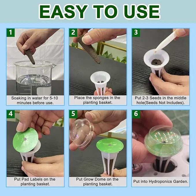 161PCS Hydroponic Pod Kit for Aerogarden and All Brands Growing System, Grow Anything Kit with 40 Grow Sponges, 40 Grow Baskets, 40 Grow Domes, 40 Pod Labels, 1 Tweezer, Herb Garden Planter Indoor Kit by GreenHaven Gardens