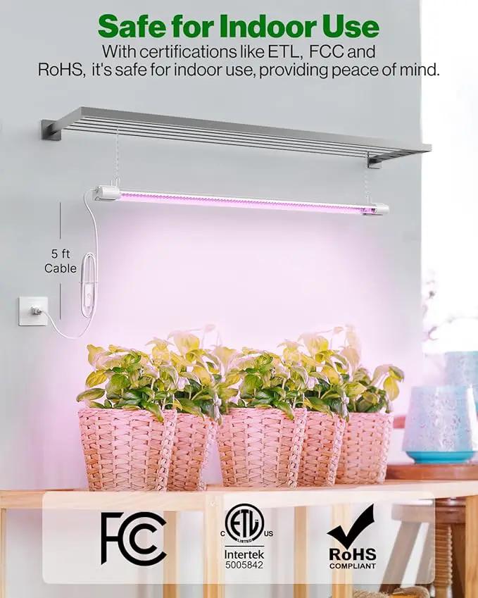 Sunco 3ft Grow Light LED, 30W, Full Spectrum, for Seed Starting, Seedling, Indoor Plants, Plug in Suspended Fixture, Link Up to 5, Inline Switch, UL/ETL 2 Pack by GreenHaven Gardens