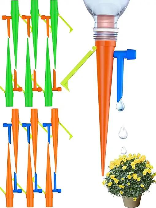 New Self Watering Spikes, Automatic Watering System with Slow Release Control Valve Switch, Ideal for Outdoor Plants, Garden, Travel and Busy People(12, Orange+Green) by GreenHaven Gardens