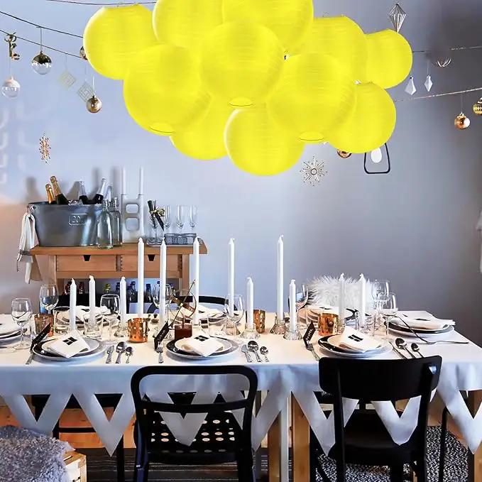 10 Pack Outdoor Silk Lanterns Decorative, 10inch Waterprooof Outside Indoor Chinese Hanging Round Lanterns for Weddings, Birthdays, Parties Decoration(Yellow) by GreenHaven Gardens