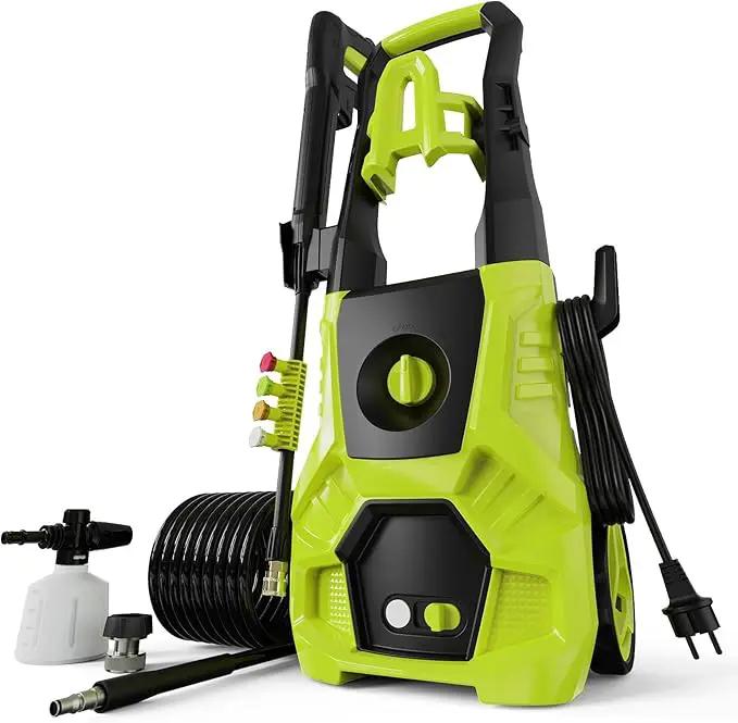 Pressure Washer, 5000PSI Max 3.6GPM with Foam Cannon 35FT Power Cord 4 Nozzles for Cars, Green by GreenHaven Gardens