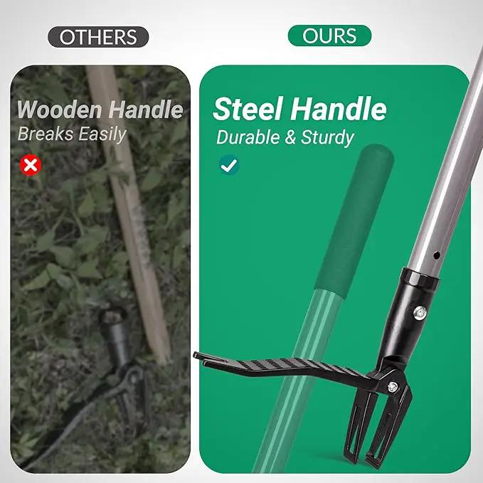 Suchtale Metal Weeder，Stand Up Weed Puller Tool with Long Handle – Heavy-Duty All-Metal Weeder with Upgraded Pincer Claw – Pull Weeds from The Root Without Bending, Pulling, or Kneeling by GreenHaven Gardens