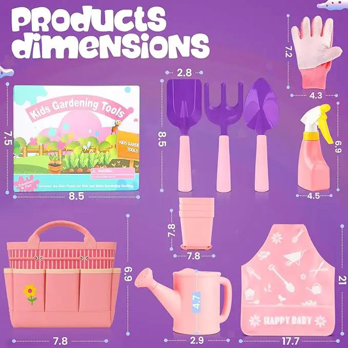 Kids and Toddler Gardening Set, Little Girls Gardening Set, Gardening Tools and Gifts for Kids Ages 4–8 by GreenHaven Gardens