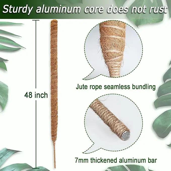 48 Inch Moss Pole, Bendable Moss Pole for Plants Monstera, Tall Moss Poles for Climbing Plants Indoor, Large Moss Pole Support, Garden Trellis Plant Stick Stakes for Potted Plants, Pothos by GreenHaven Gardens