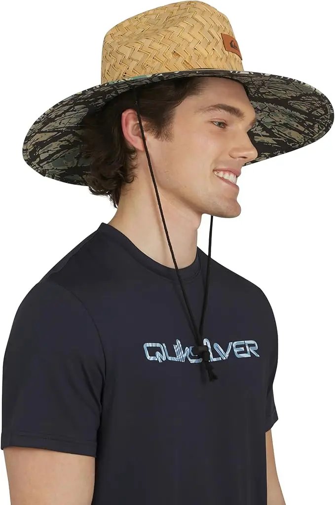 Quiksilver Men's Wide Brim Outdoor Lifeguard Straw Sun Hat by GreenHaven Gardens