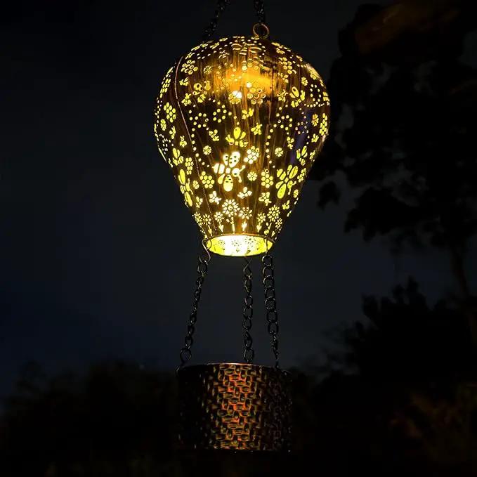 4-Pack Bee Decor Hot Air Balloon Solar Lantern – Outdoor Decorative Hanging Light for Garden Yard Patio Porch Lawn and Pathway – Unique Housewarming, Birthday Gift for Women Mom Grandma by GreenHaven Gardens