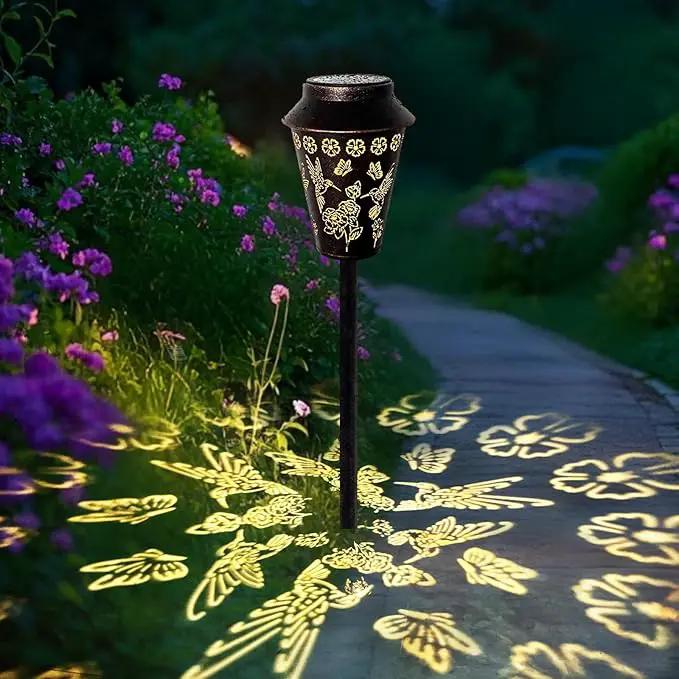 Solar Pathway Lights, Hummingbird Metal Copper Lantern for Garden, Patio, Lawn, Walkway, Outdoor Waterproof Landscape Lighting Decorative, Ideal Gifts for Women, Mom, Grandma by GreenHaven Gardens
