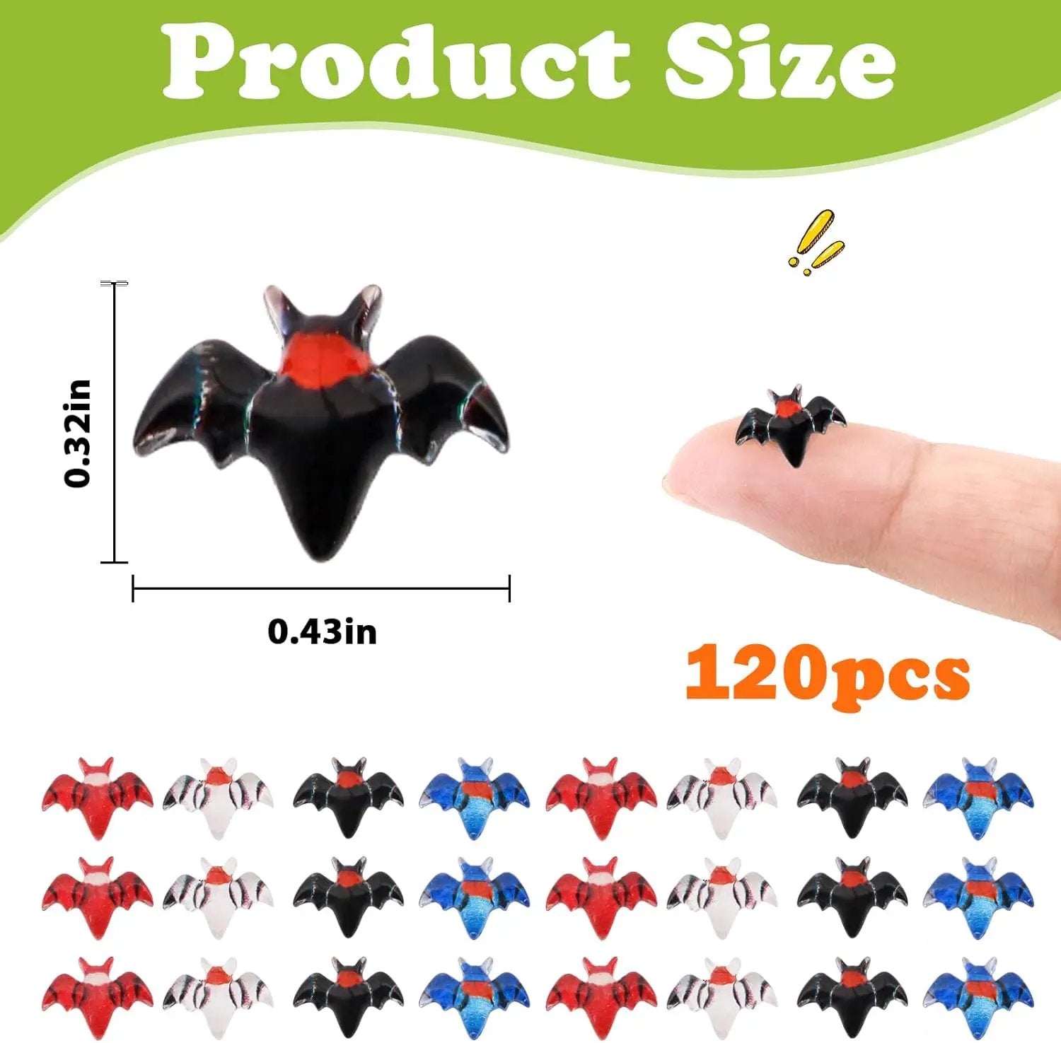 120Pcs Halloween Mini Bats, Miniature Little Resin Halloween Bat Decoration, Tiny Bats for DIY Crafts, Mini Resin Animals Plastic Figurines for Fairy Garden Micro Landscaping Decor by GreenHaven Gardens