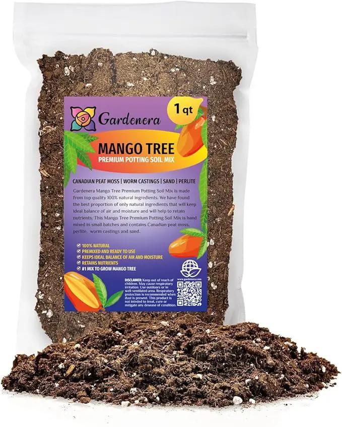 Premium Mango Tree Potting Mix - Crafted for Lush Growth and Abundant Mangoes - 1 Quart by GreenHaven Gardens