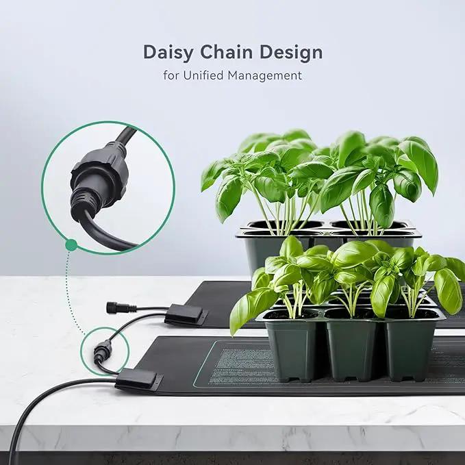 LUXBIRD 6 Pack Daisy Chain Seedling Heat Mats for Indoor Plants, Greenhouses, Germination, Hydroponic Garden, IP67 Waterproof Durable (LB-HMDC-06) by GreenHaven Gardens