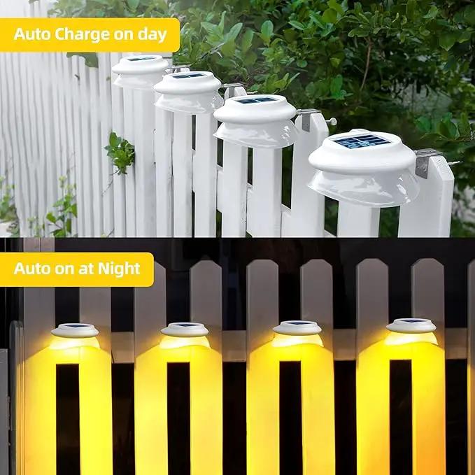 ROSHWEY Backyard Lights, 6 Pack Solar Fence Lights with 9 LED Waterproof Outdoor Gutter Lights for Eaves Garden Landscape Yard (Warm White) by GreenHaven Gardens