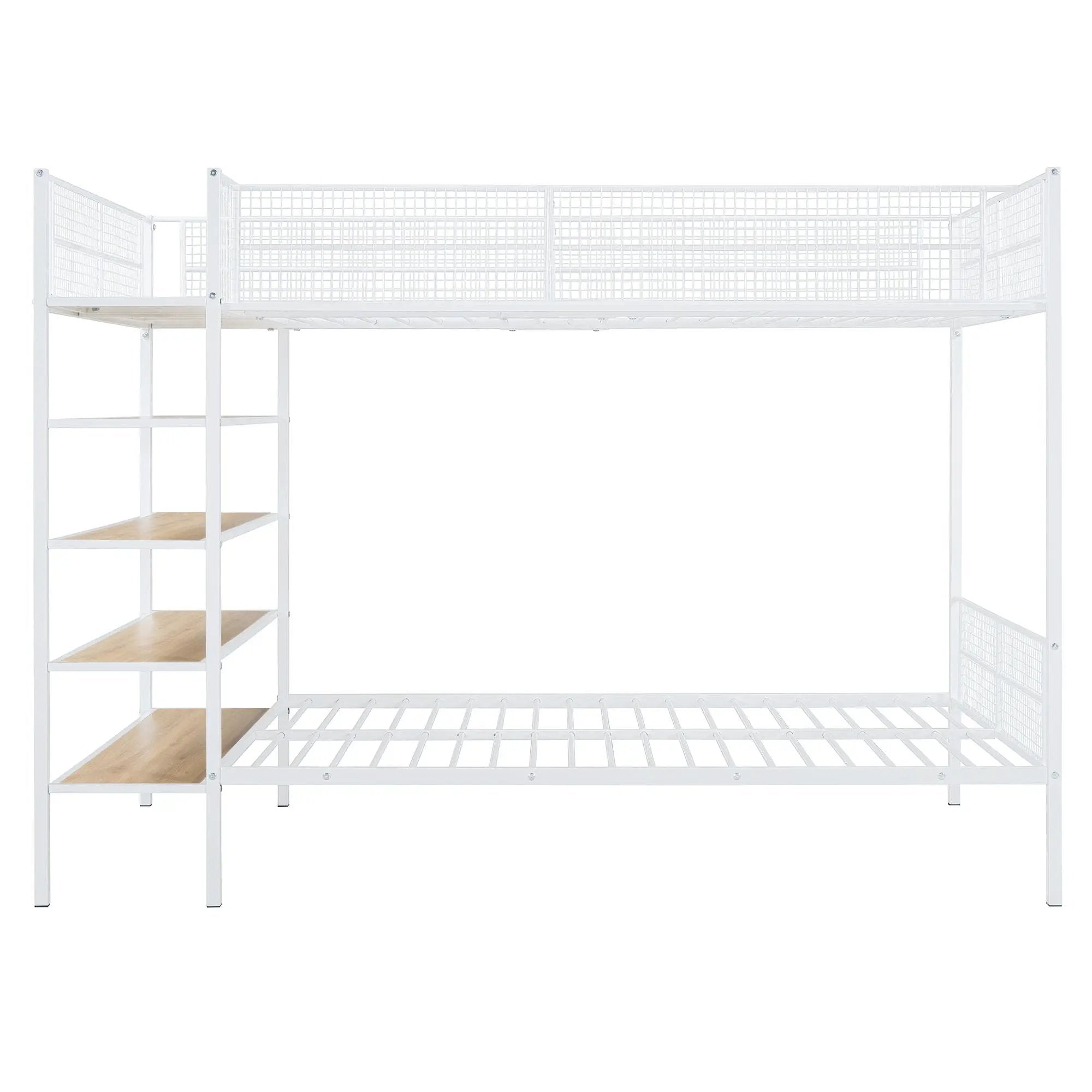 Bunk Bed With 5 Tier Shelves by Unique Piece Furniture