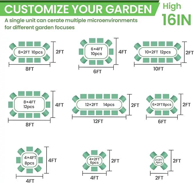 FRIZIONE 2pcs 9 in 1 Tall 8x2ft Galvanized Raised Garden Bed Outdoor,Steel Garden Bed for Vegetables,Above Ground Garden Box for Flower,Metal Raised Beds for Gardening by GreenHaven Gardens